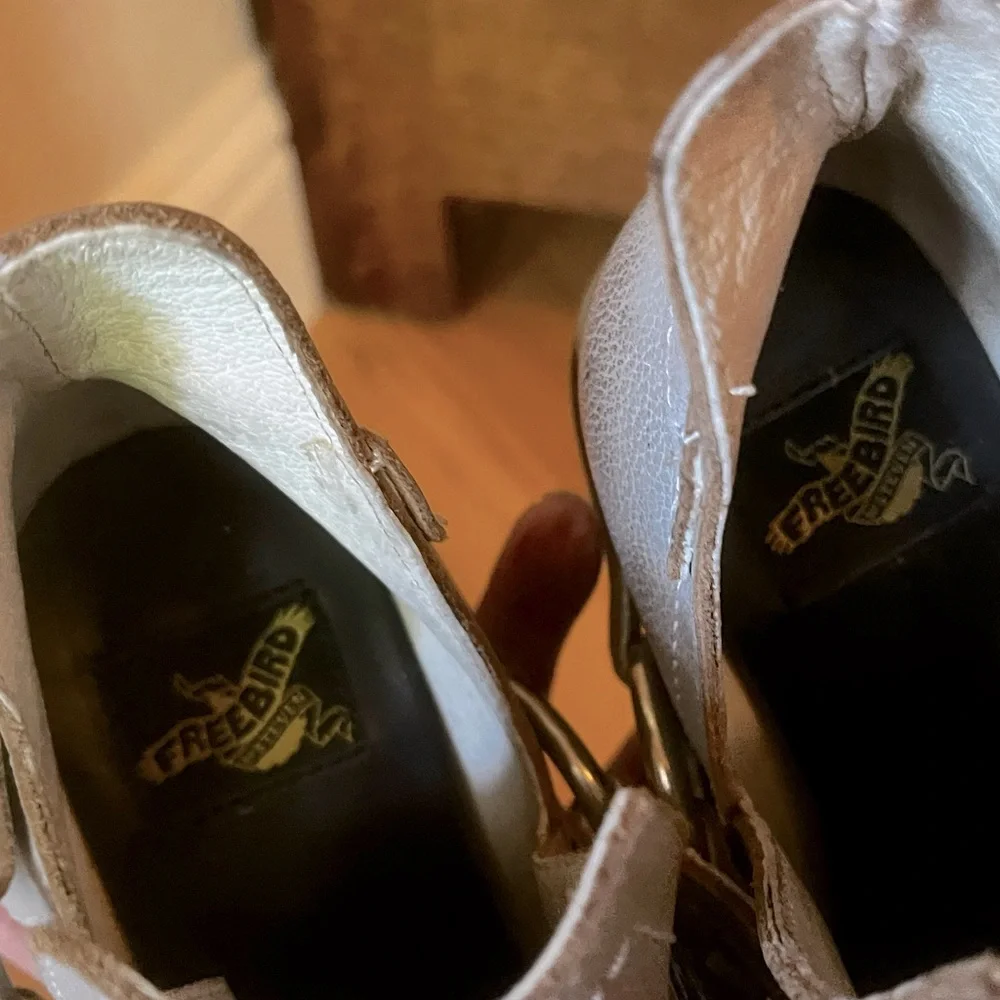 Freebird Mystic Boho Cowgirl Western Conches Brown Taupe Boots Booties, Size 6 - Picture 9 of 10